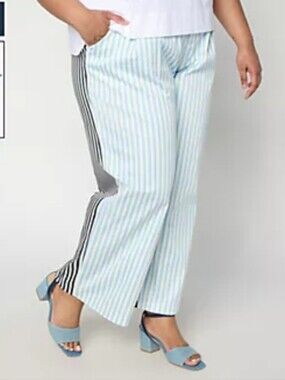 NWOT Carla Rockmore Collection Mixed Stripe Trausers Sz 8P